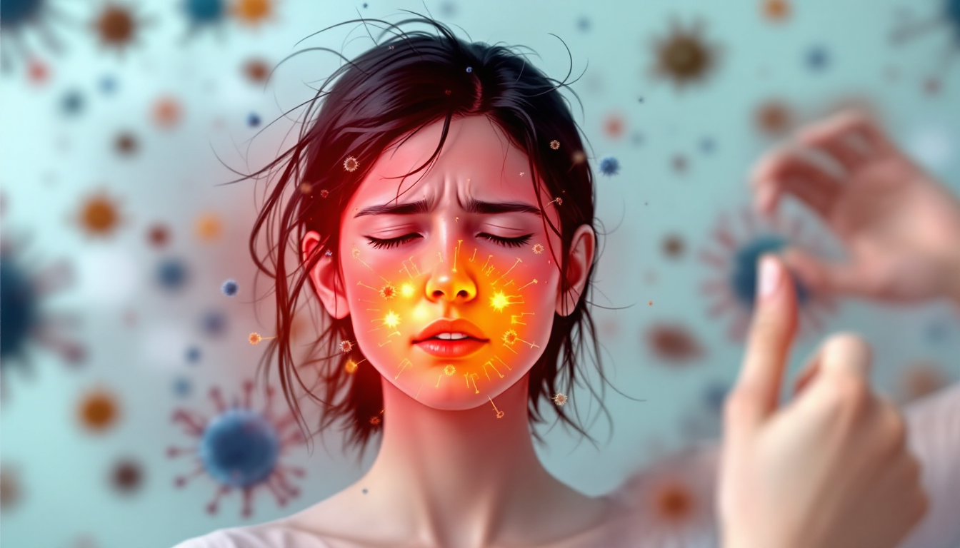 니파 바이러스 잠복기와 초기 증상을 시각적으로 설명하는 임상 일러스트