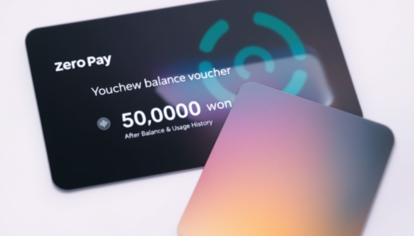 방과후 지원금 바우처 카드와 제로페이 포인트 사용 화면