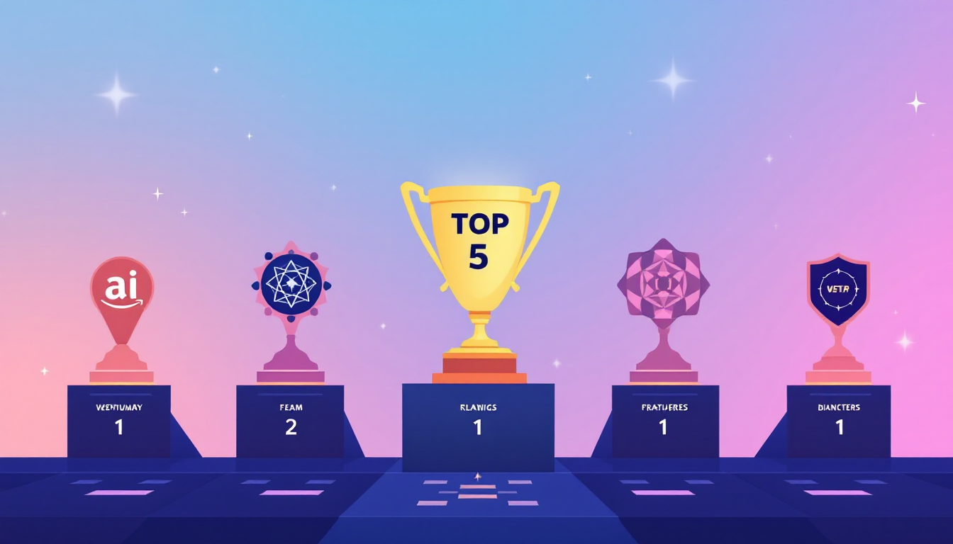 2026년 최고의 AI 실전 프로젝트 강의 TOP 5를 보여주는 그래픽 인포그래픽