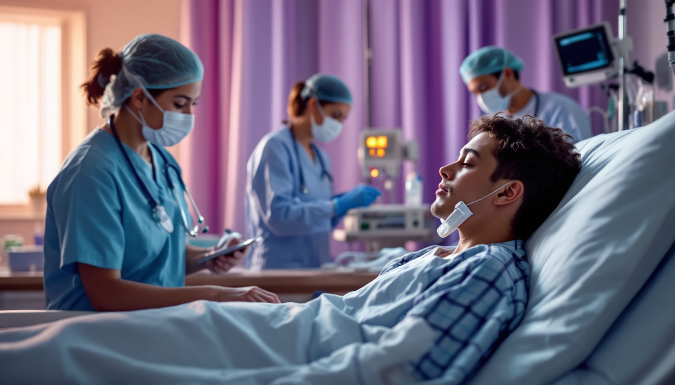 니파 바이러스 대증요법 치료법으로 인공호흡기 및 수액 치료 중인 환자 모습