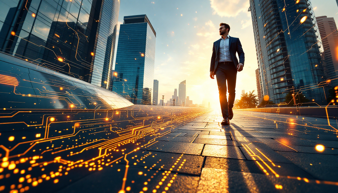 AI 전문가로 성장하기 위한 첫걸음을 내딛는 모습을 상징하는 이미지