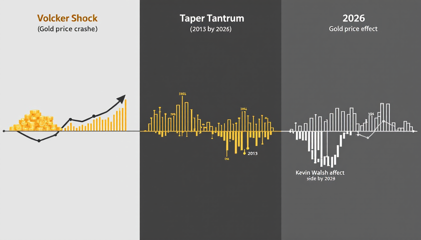 역사적 금값 급락 사례들을 비교하는 타임라인 그래픽 이미지