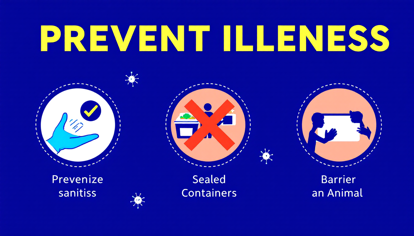 니파 바이러스 예방의 세 가지 핵심 수칙 강조 이미지