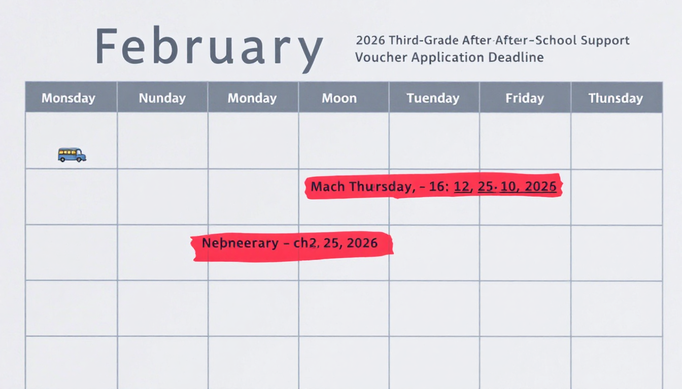 2026년 2월 중순부터 말까지 신청 기간이 강조된 달력